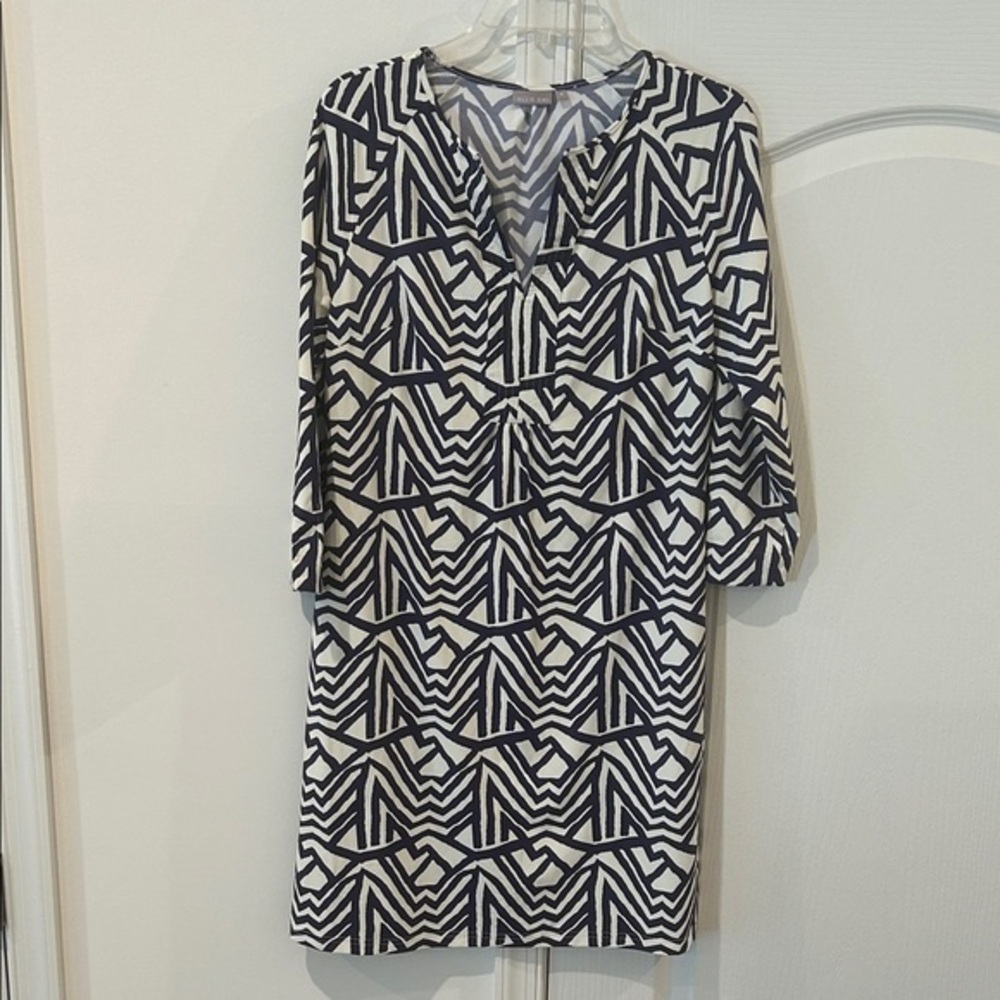 Elegant Long Sleeve Geometric Dress Spandex